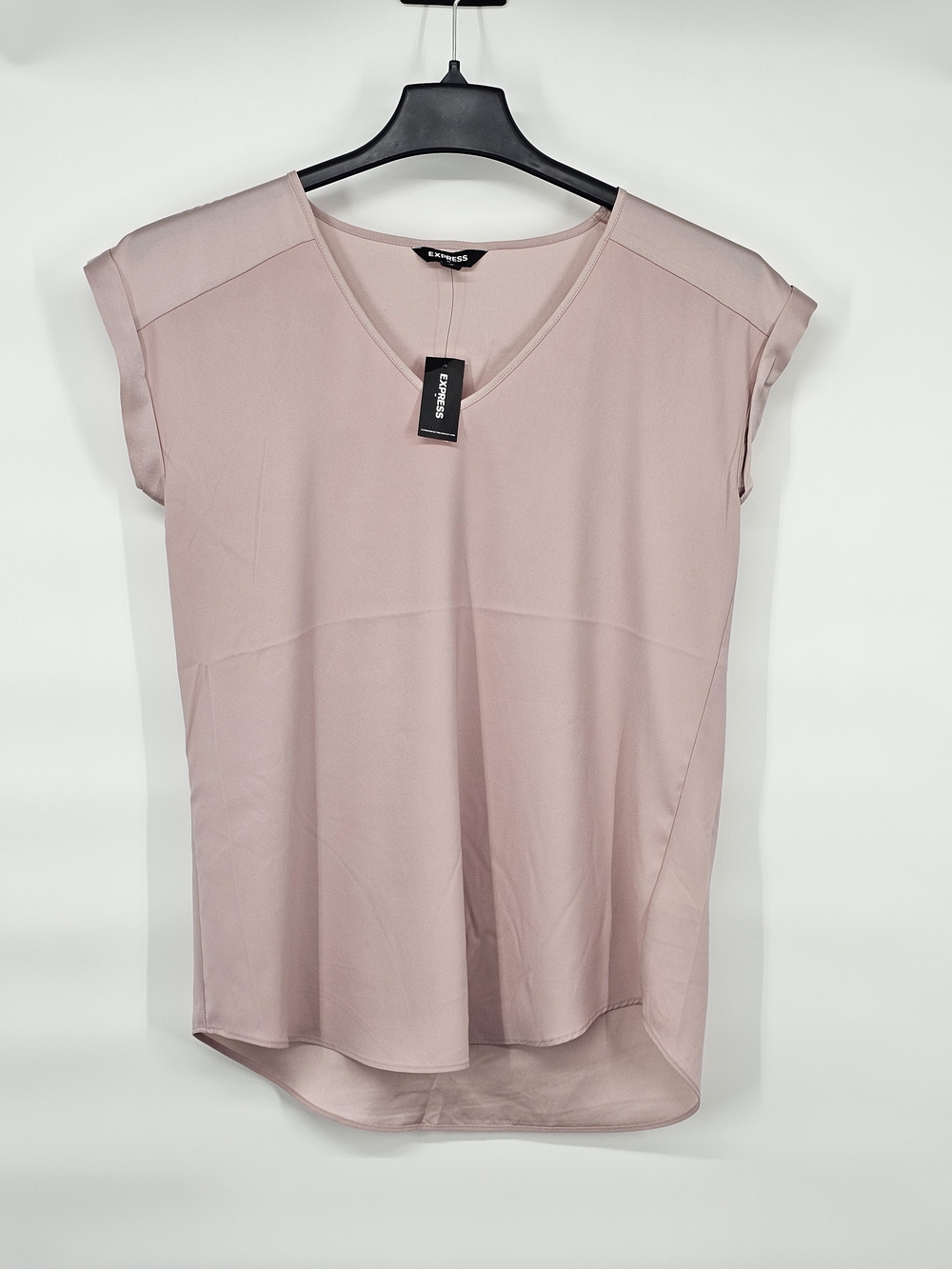 Express Women's Blush Pink V-Neck Short Sleeve Top M NWT